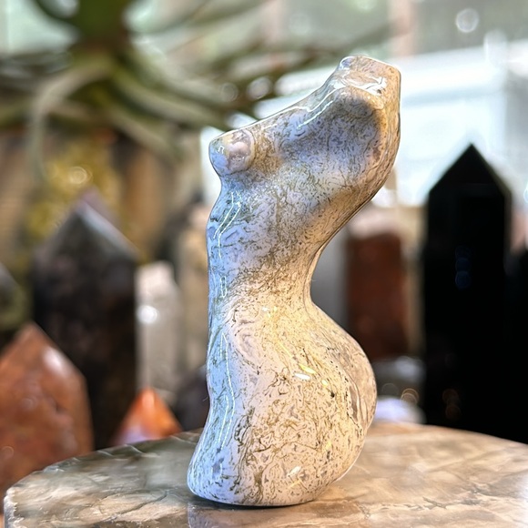 Ocean Jasper Crystal Female Body Carving With Druzy! - Picture 6 of 10